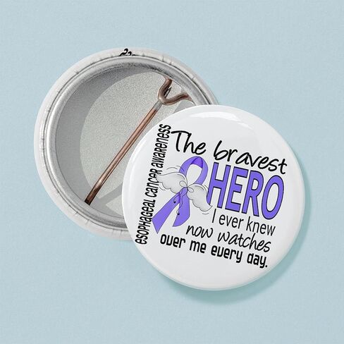 CafePress Bravest Hero I Knew سرطان المريء 1 بوصة دبوس زر صغير مستدير in Saudi Arabia