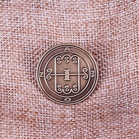 Goetia Amon Sigil Amon Nahum Demon Demonology Symbol Marquis Hell 1.2" Enamel Pin Badge in Saudi Arabia