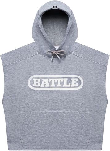 Battle Sports Classics Sleeveless Hoodie, Cropped Length, Brushed Fleece Material, Standard Fit in Saudi Arabia