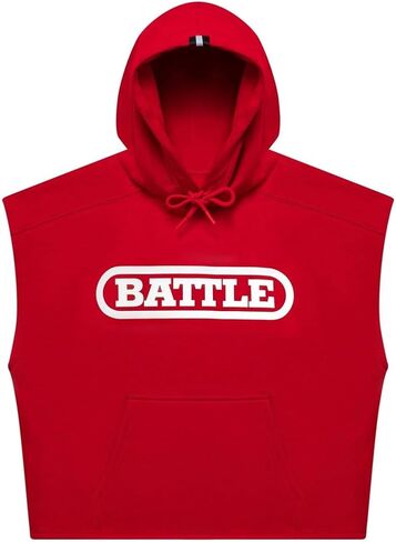 Battle Sports Classics Sleeveless Hoodie, Cropped Length, Brushed Fleece Material, Standard Fit in Saudi Arabia