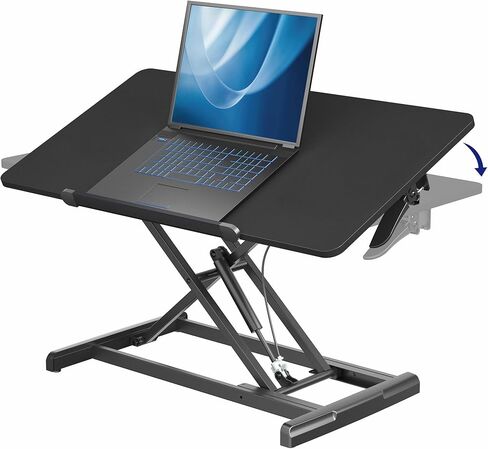 VIVO 36 inch Height Adjustable Tilting Stand Up Desk Converter, Quick Sit to Stand Single Top Keyboard Riser, Laptop Workstation, Drafting Table, Ergonomic Typing, Black, DESK-V036T in Saudi Arabia
