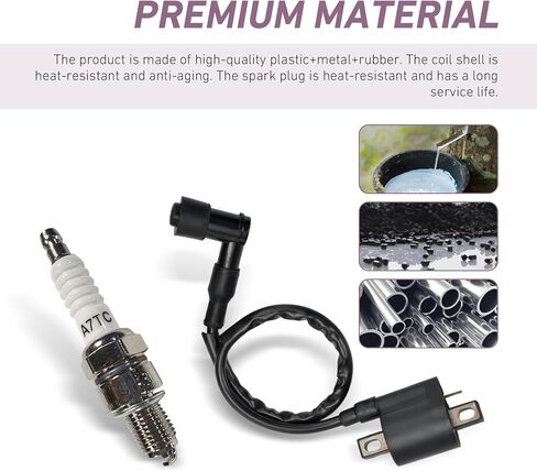 ملف إشعال السباق عالي الأداء CG مع مقبس A7TC Spark Plug A7TC Spark Plug لـ CG125 50CC 90CC 110CC 150CC 125CC 150CC 200CC 250CC محرك عمودي ATV Dirt Bike Go Kart Motorcycle (أسود) in Saudi Arabia