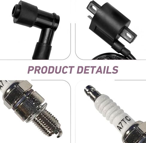 ملف إشعال السباق عالي الأداء CG مع مقبس A7TC Spark Plug A7TC Spark Plug لـ CG125 50CC 90CC 110CC 150CC 125CC 150CC 200CC 250CC محرك عمودي ATV Dirt Bike Go Kart Motorcycle (أسود) in Saudi Arabia