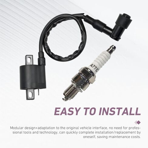 ملف إشعال السباق عالي الأداء CG مع مقبس A7TC Spark Plug A7TC Spark Plug لـ CG125 50CC 90CC 110CC 150CC 125CC 150CC 200CC 250CC محرك عمودي ATV Dirt Bike Go Kart Motorcycle (أسود) in Saudi Arabia