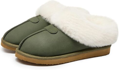 Women’s Fuzzy Platform Slippers Cozy Suede Mini Boots with Plush Fleece Lining Lightweight Anti-Slip Boot Soft Warm Winter House Shoes for Indoor Outdoor in Saudi Arabia