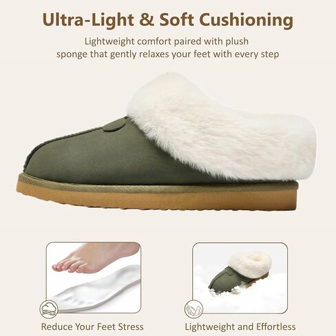 Women’s Fuzzy Platform Slippers Cozy Suede Mini Boots with Plush Fleece Lining Lightweight Anti-Slip Boot Soft Warm Winter House Shoes for Indoor Outdoor in Saudi Arabia