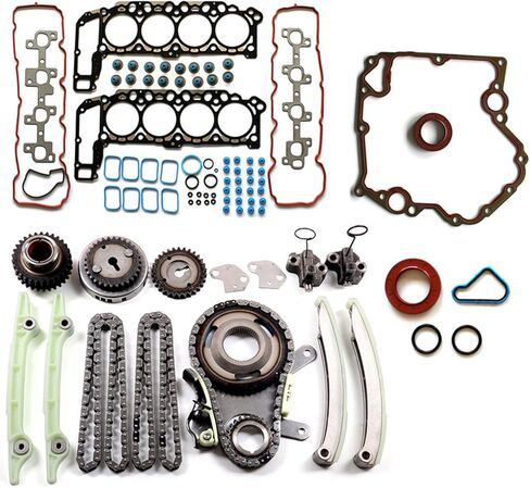Engine Full Gasket Set Timing Chain Kit Compatible with 2002-2004 for Dodge Ram 1500 4.7L, OE# HS26157PT-1 in Kuwait