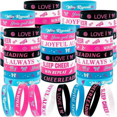 74pcs Cheerleader Gifts Bulk for Team – Cheer Bracelets for Party Favors, Girls Accessories, Goodie Bag Stuffers, Cheerleading Supplies in Saudi Arabia