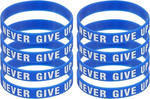 PATIKIL NEVER GIVE UP Motivational Wristbands, Personalized Bands with Text Silicone Wristbands Custom Rubber Bracelets for for Fitness Workouts in Saudi Arabia