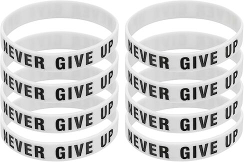 PATIKIL NEVER GIVE UP Motivational Wristbands, Personalized Bands with Text Silicone Wristbands Custom Rubber Bracelets for for Fitness Workouts in Saudi Arabia