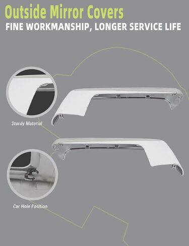 أغطية مرآة خارجية متوافقة مع Chevy Silverado 1500 2500 3500 2019-2024/ GMC Sierra 1500 2500 3500 2019-2024 قطع غيار الملحقات تحل محل 84732161 84732162 يسار يمين كروم 1 زوج in Kuwait