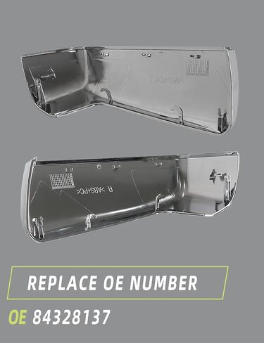 أغطية مرآة خارجية متوافقة مع Chevy Silverado 1500 2500 3500 2019-2024/ GMC Sierra 1500 2500 3500 2019-2024 قطع غيار الملحقات تحل محل 84732161 84732162 يسار يمين كروم 1 زوج in Kuwait