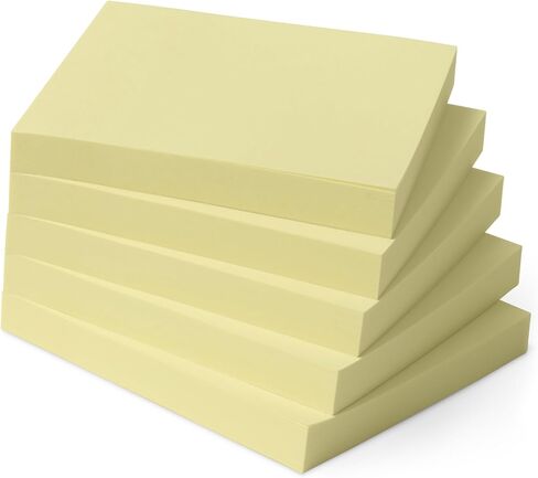 Amazon Basics Lined Square Sticky Notes, 4 x 6-Inch, Pack of 5, Assorted Colors in Saudi Arabia