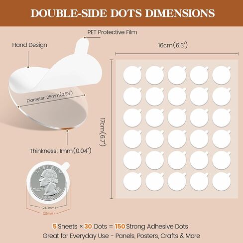 150 حزمة نقاط لاصقة بيضاء على الوجهين لألواح الرغوة الصوتية، أشرطة تثبيت قابلة للإزالة، نقاط لاصقة قوية عازلة للصوت، معجون شفاف، ملصق شفاف شديد التحمل in Kuwait