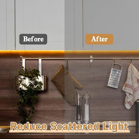 شريط ناشر LED، قطعتان من شريط ناشر الضوء، شريط ناشر للضوء، أشرطة إخفاء خافتة، 0.78 بوصة × 29 قدم، غطاء شريط أضواء LED لتنعيم ملصق حجب الإضاءة لأضواء الناشرون قليلاً، أبيض in Saudi Arabia