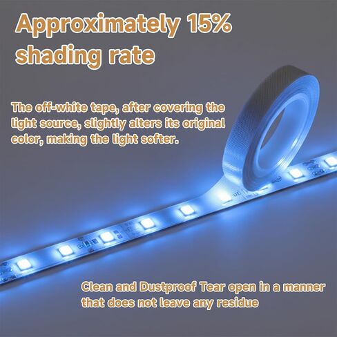 شريط ناشر LED، قطعتان من شريط ناشر الضوء، شريط ناشر للضوء، أشرطة إخفاء خافتة، 0.78 بوصة × 29 قدم، غطاء شريط أضواء LED لتنعيم ملصق حجب الإضاءة لأضواء الناشرون قليلاً، أبيض in Saudi Arabia