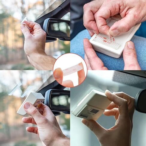 مجموعة شرائط تثبيت EZ Pass، 8 قطع (4 مجموعات) شرائط لاصقة شفافة مزدوجة القفل، حامل ممر عالمي للزجاج الأمامي: متوافق مع EZ Pass/IPass/SunPass/IZoom، بدون بقايا (8) in Kuwait