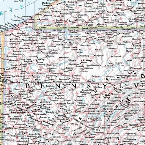 National Geographic Maps: Mid-Atlantic U.S.A Wall Map - Compact - 21 x 16 inches - Front Lamination in Saudi Arabia