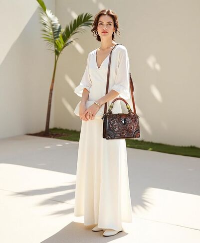 Crossbody Bag For Women Shoulder Bag Purse and Handbag Tote Bag Vintage Embossing Pattern in Saudi Arabia
