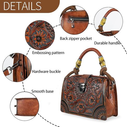 Crossbody Bag For Women Shoulder Bag Purse and Handbag Tote Bag Vintage Embossing Pattern in Saudi Arabia