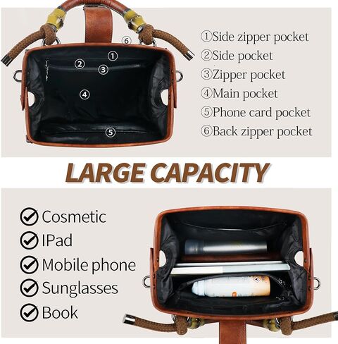 Crossbody Bag For Women Shoulder Bag Purse and Handbag Tote Bag Vintage Embossing Pattern in Saudi Arabia