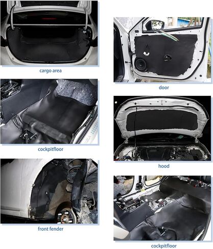 uxcell 18pcs 10mm 394mil 29.06sqft Car Sound Deadener Insulation Mat Cotton Blend Door Audio Noise Insulation 20''x12'' in Saudi Arabia