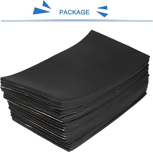 uxcell 18pcs 10mm 394mil 29.06sqft Car Sound Deadener Insulation Mat Cotton Blend Door Audio Noise Insulation 20''x12'' in Saudi Arabia