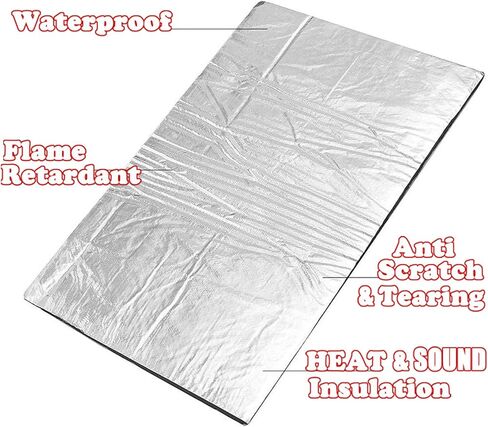 وسادة عازلة لغطاء السيارة - عازل للصوت ودرع للحرارة - رغوة ذاتية اللصق مقاس 32 × 55 بوصة مع رقائق الألومنيوم in Kuwait