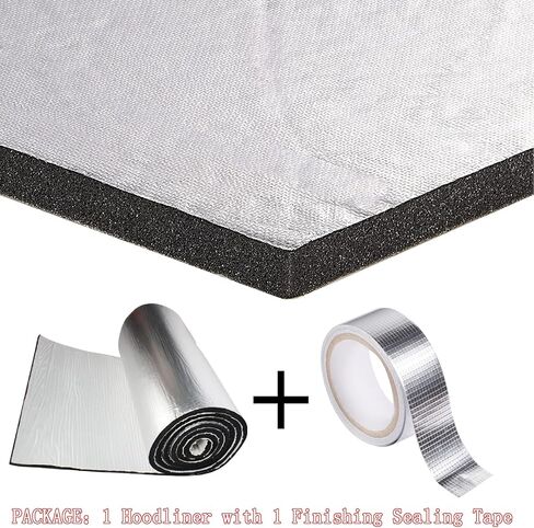 وسادة عازلة لغطاء السيارة - عازل للصوت ودرع للحرارة - رغوة ذاتية اللصق مقاس 32 × 55 بوصة مع رقائق الألومنيوم in Kuwait