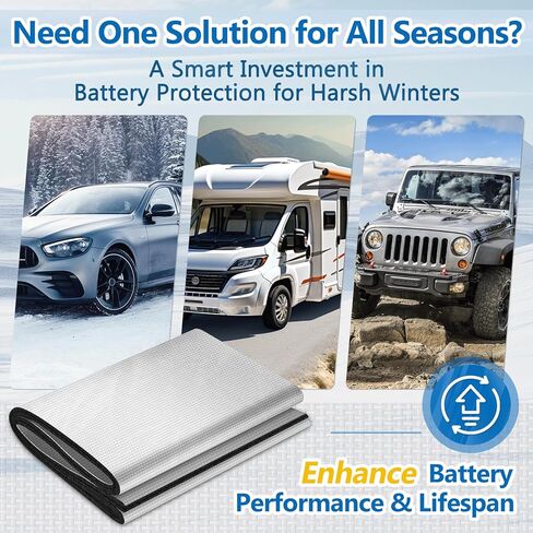 UCINNOVATE Universal Car Battery Blanket, 40"x7" Battery Insulation Kit for Cold Weather, Thermal Wrap Heat Shield Barrier for Car Vehicle Truck Marine RV Battery, Extreme Temperature Protection Cover in Saudi Arabia
