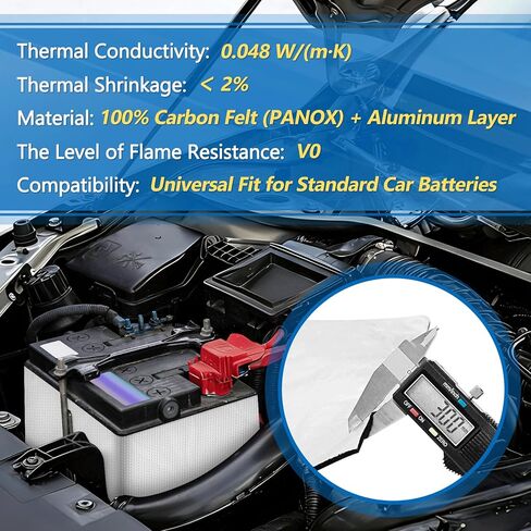 UCINNOVATE Universal Car Battery Blanket, 40"x7" Battery Insulation Kit for Cold Weather, Thermal Wrap Heat Shield Barrier for Car Vehicle Truck Marine RV Battery, Extreme Temperature Protection Cover in Saudi Arabia