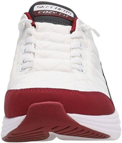 Skechers - Mens Contour Foam - Cozy Fit Slip On Shoes, Color White/Burgundy, Size: 10.5 M US in Saudi Arabia
