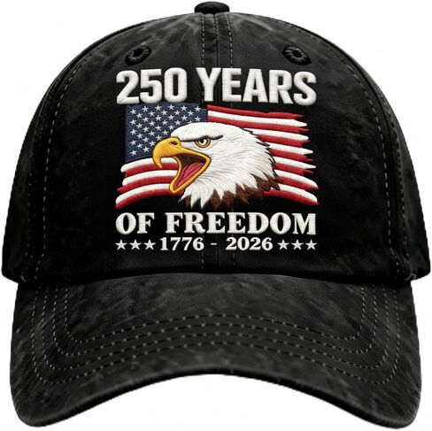 Embroidered 250 Years of Freedom Hat America 1776-2026 Flag Hats in Saudi Arabia
