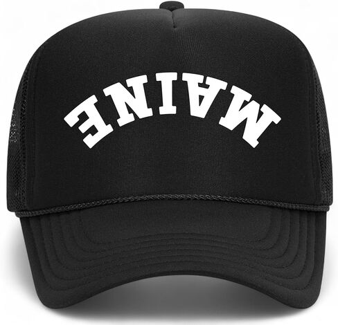 Maine Upside Down Reversed Vintage Trucker Hat | ME | Premium Adjustable Snapback Baseball Hat for Men & Women in Saudi Arabia