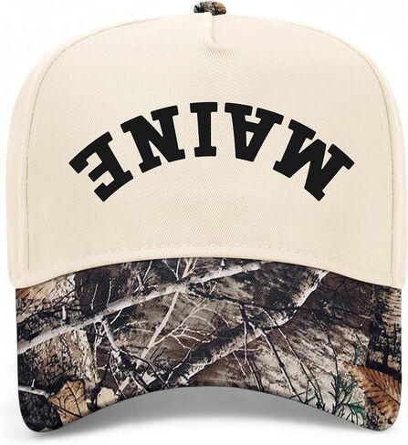 Maine Upside Down Reversed Vintage Trucker Hat | ME | Premium Adjustable Snapback Baseball Hat for Men & Women in Saudi Arabia