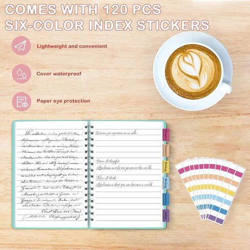 Mini Spiral 4 Pack Notebooks 3.5 x 5.5 in College Ruled, Small Spiral Planner, Waterproof 80 Sheets/160 Pages, Pocket Notebook with 120 Pcs Sticky Index Tabs To Stay Organized for Work School Office in Kuwait