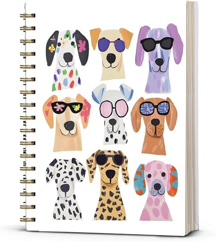 مضحك الكلب دوامة دفتر اليومية، لطيف دفتر يوميات الكلب للفتيات، لطيف جرو الكلب مذكرات المدرسة، اللوازم المكتبية الهدايا لأصحاب الكلاب النساء، 5.5 × 8.3 in Kuwait