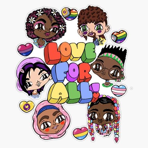 الحب للجميع! ملصق ممتص الصدمات من الفينيل مقاس 5 بوصات in Kuwait