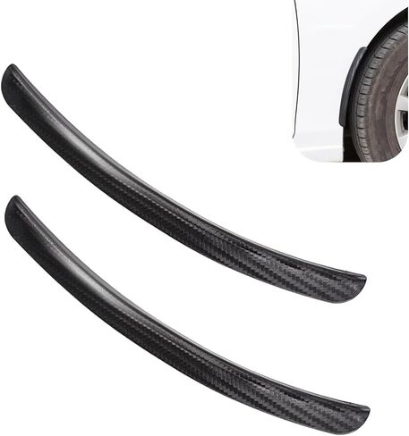 2 PCS Car Wheel Tire Eyebrow Strips, Anti-scratch Fender Flare Arch Lip Trim, Self Adhesive Auto Body Edge Protector, Universal for Most Cars (10In Carbon Fiber Black) in Saudi Arabia