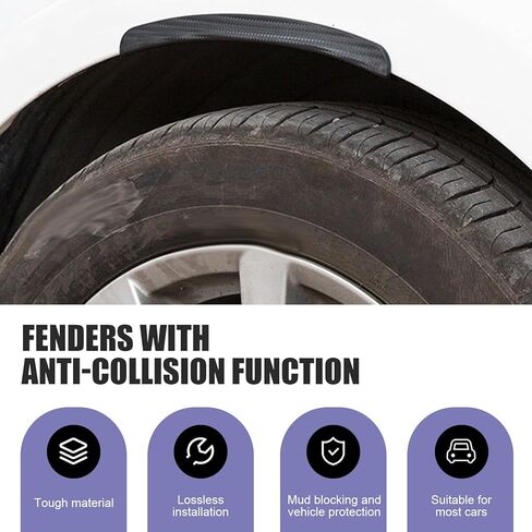 2 PCS Car Wheel Tire Eyebrow Strips, Anti-scratch Fender Flare Arch Lip Trim, Self Adhesive Auto Body Edge Protector, Universal for Most Cars (10In Carbon Fiber Black) in Saudi Arabia