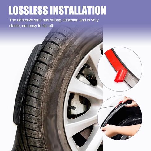 2 PCS Car Wheel Tire Eyebrow Strips, Anti-scratch Fender Flare Arch Lip Trim, Self Adhesive Auto Body Edge Protector, Universal for Most Cars (10In Carbon Fiber Black) in Saudi Arabia