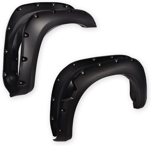 G-PLUS Fender Flares متوافقة مع Nissan Titan 2004-2015 بدون صندوق قفل بجانب السرير، غطاء العجلة الأمامية والخلفية واقي فتحة التهوية وجيب أملس مثبت in Saudi Arabia
