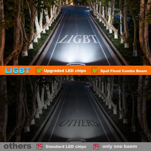 LIGBT 2Pcs 11 Inch 78W Slim LED Light Bar Single Row 26LED White Spot Flood Combo Beam Fog Driving Lamp Off Road Lights Bar Slim for Trucks UTV SUV Jeep ATV in Saudi Arabia