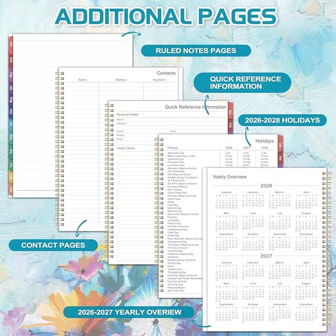 2026 Planner - 2026 Planner Weekly and Monthly, January 2026 - December 2026, 8.5" x 11", Calendar Planner 2026 with Colorful Monthly Tabs, Twin-wire Binding, Holidays, Back Pocket in Saudi Arabia