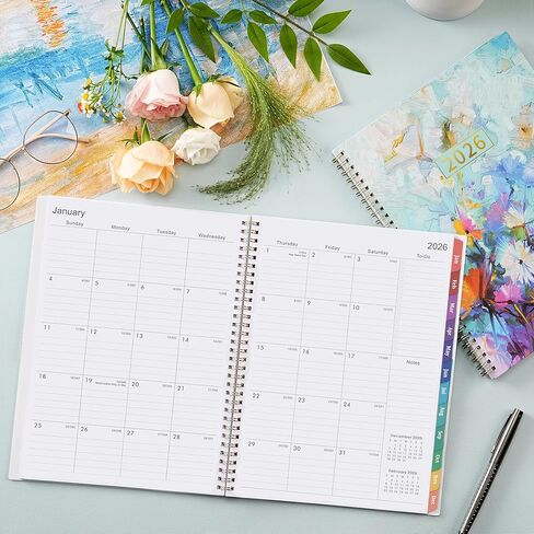 2026 Planner - 2026 Planner Weekly and Monthly, January 2026 - December 2026, 8.5" x 11", Calendar Planner 2026 with Colorful Monthly Tabs, Twin-wire Binding, Holidays, Back Pocket in Saudi Arabia
