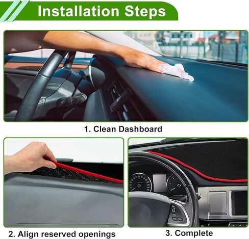 غطاء لوحة القيادة من الجلد الصناعي لكيا أوبتيما 2016-2020 حصيرة لوحة القيادة مضادة للانزلاق من الشمس والأشعة فوق البنفسجية حماية من الحرارة باللون الأسود قطعة واحدة in Kuwait