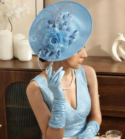 قبعات Kidukso Fascinator أغطية الرأس لقبعات ديربي 1920s غطاء رأس عتيق لحفلات الشاي وحفلات الكوكتيل والكنيسة in Kuwait