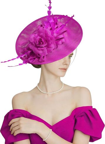 قبعات Kidukso Fascinator أغطية الرأس لقبعات ديربي 1920s غطاء رأس عتيق لحفلات الشاي وحفلات الكوكتيل والكنيسة in Kuwait