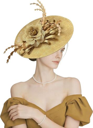 قبعات Kidukso Fascinator أغطية الرأس لقبعات ديربي 1920s غطاء رأس عتيق لحفلات الشاي وحفلات الكوكتيل والكنيسة in Kuwait