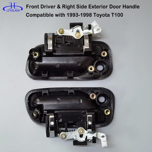 Exterior Door Handle Compatible with 1993-1998 Toyota T100, Driver & Right Side Replaces 80871, 69220-34020, 80870, 69210-34020, Black Bezel w/Chrome Lever in Saudi Arabia